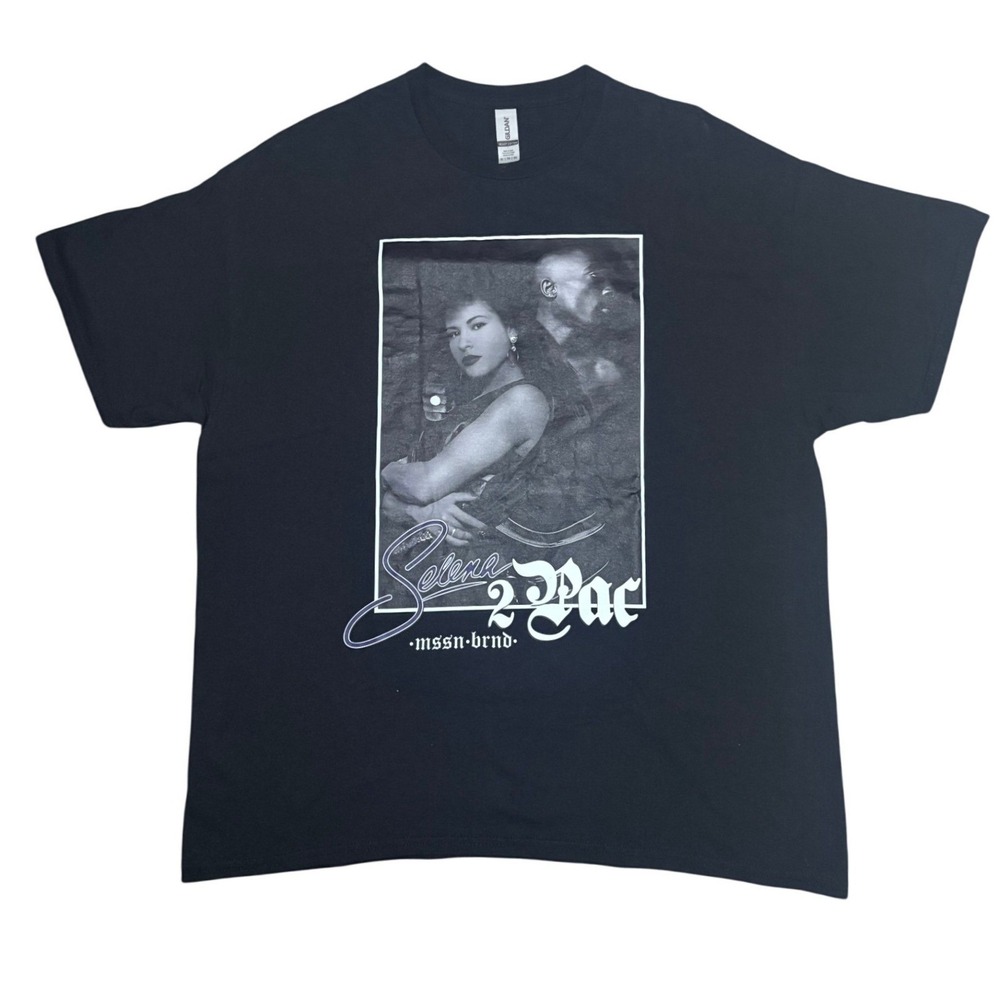 NWOT Selena & TuPac Streetwear Graphic T-Shirt Black Womens Size XL